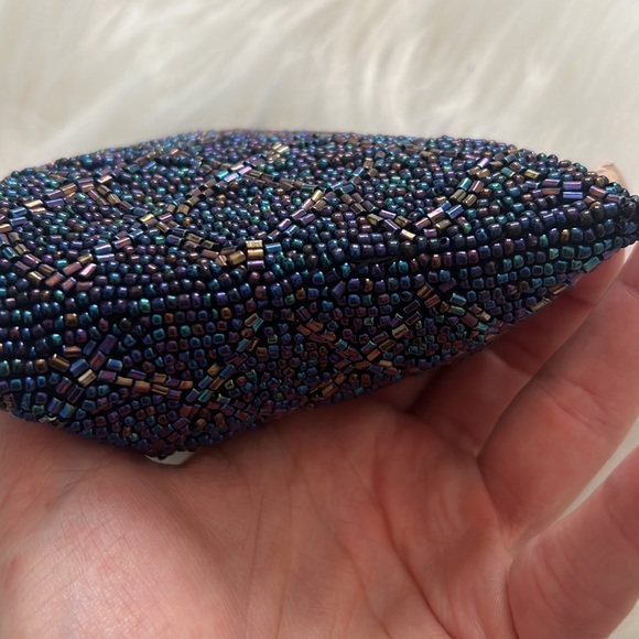 Handmade Seed Beaded Colorful Iridescent Coin
Purse Size 4.75x3.5 inches - Picture 3 of 4